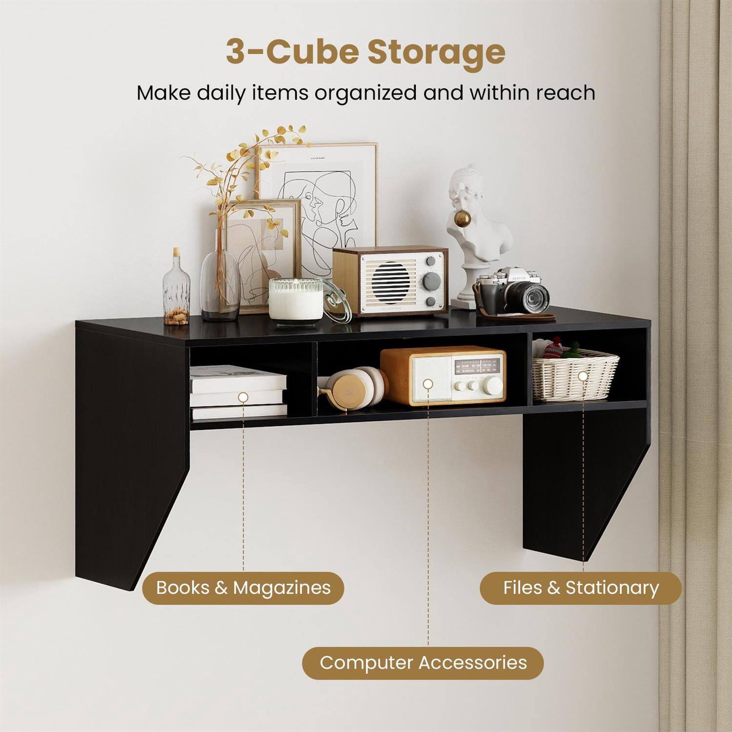 3-Cube Storage  
Make daily items organized and within reach  

Books & Magazines  
Files & Stationary  
Computer Accessories