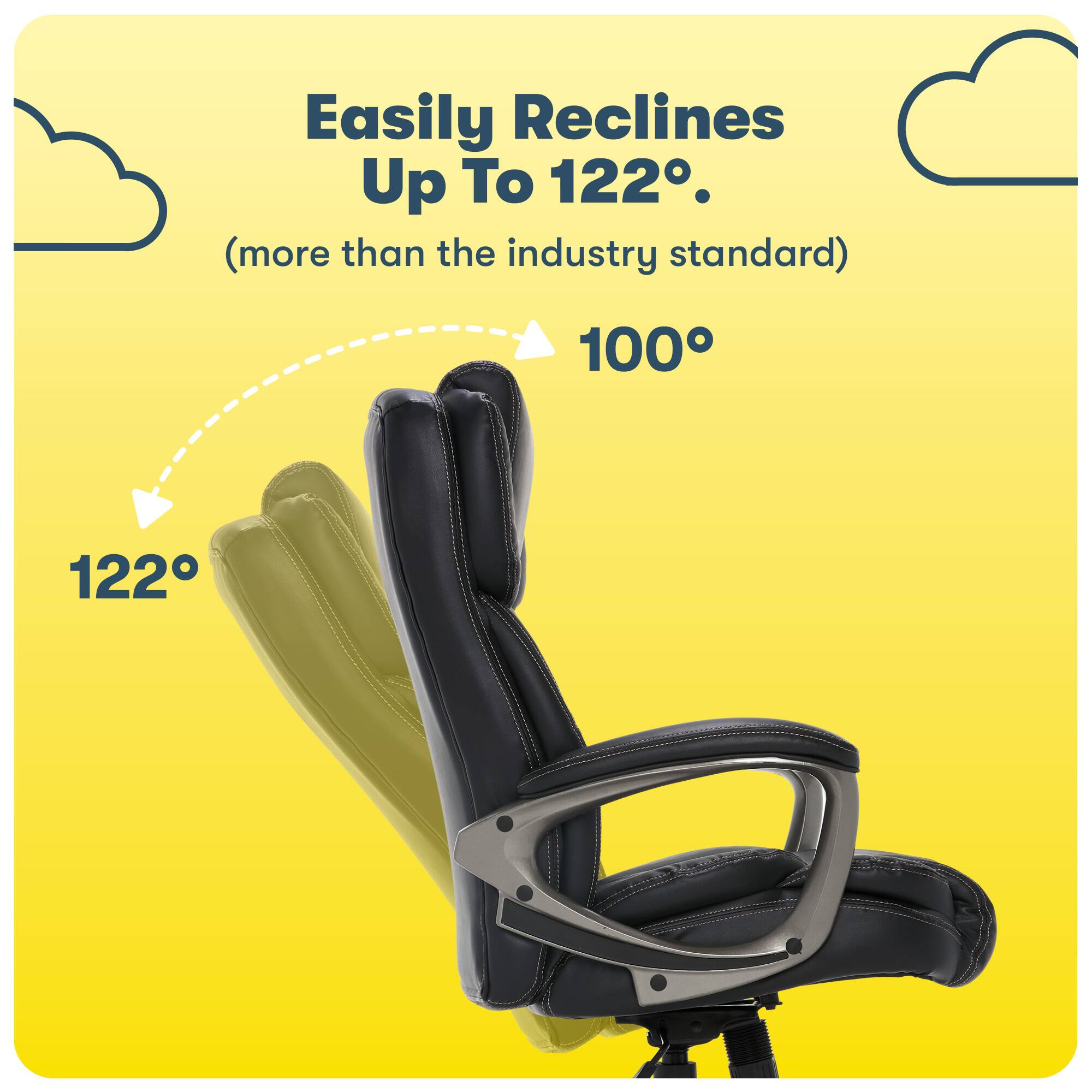 Alt View 12. Serta - Garret Bonded Leather Executive Office Chair with Premium Cushioning - Black.