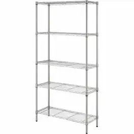 Lorell - Light Duty Wire Shelving 5 Tier 72" H x 36" W x 14" D Floor Epoxy Silver Plastic Metal Steel - Silver