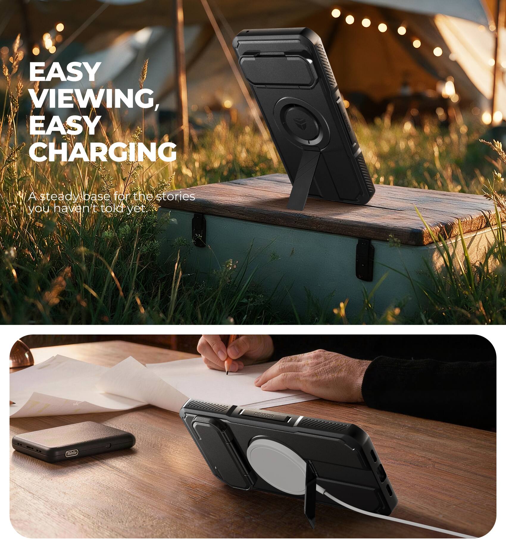 EASY VIEWING, EASY CHARGING

A steady base for the stories you haven't told yet.

HOMICO