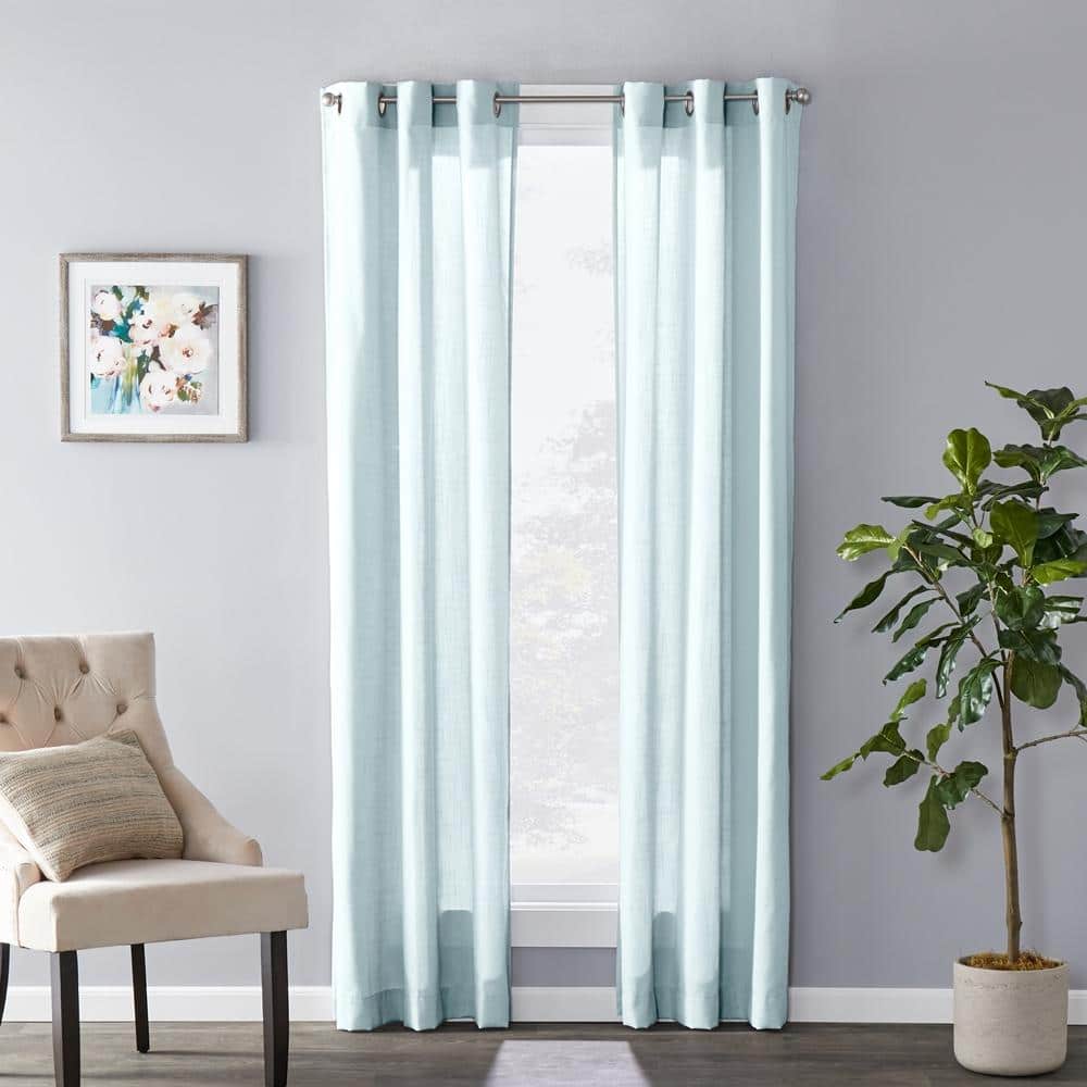 SKL Home - Saturday Knight Ltd Raine Light Filtering Sophisticated SunSafe Window Curtain Panel - 40" x 84" - Sage