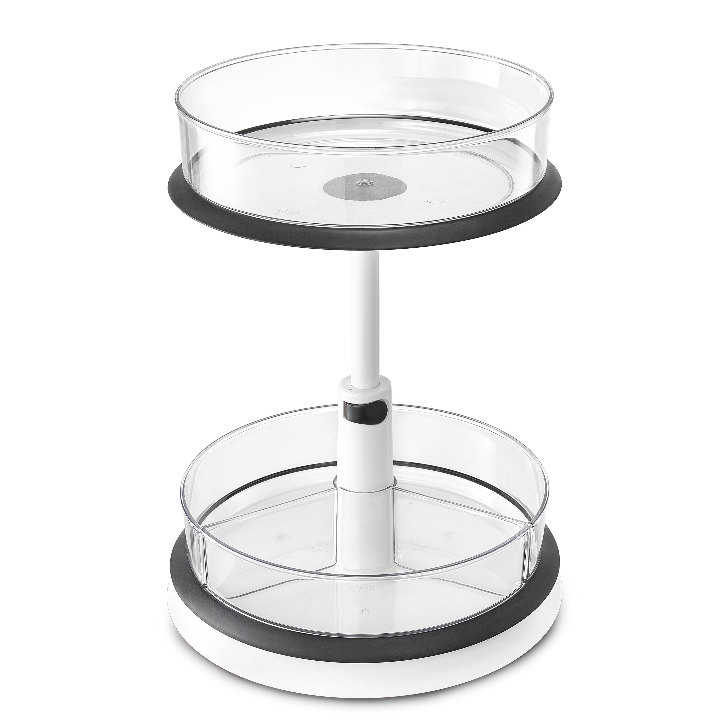 Sorbus - 2-Tier Lazy Susan Turntable Organizer - 360° Rotating Spice Rack with Non-Slip Base for Kitchen Cabinet - Clear