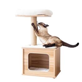 Catry - Cedar 3-Level 29.7" Cat Tree for Small Cats & Kittens with Replaceable Parts - Brown