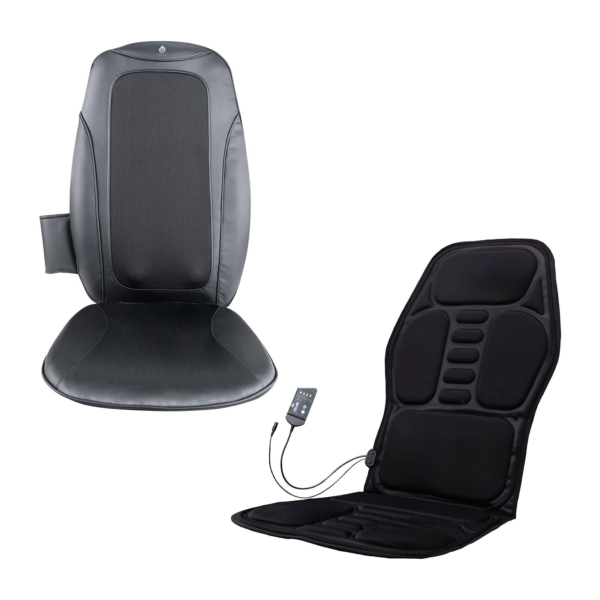Front. Pursonic - Pursonic Shiatsu Chair Massager with Heat & Vibration + Cushion Mat Bundle – Deep Muscle Relief for Home, Office, or Car - Multicolor.
