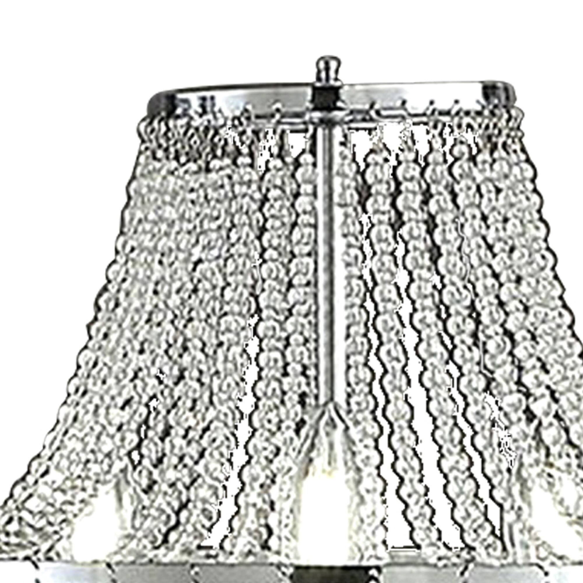 Angle. Manhattan Lane - Cara 27 Inch Table Lamp, Hanging Drop Design, Crystal and Metal, Chrome - Chrome.