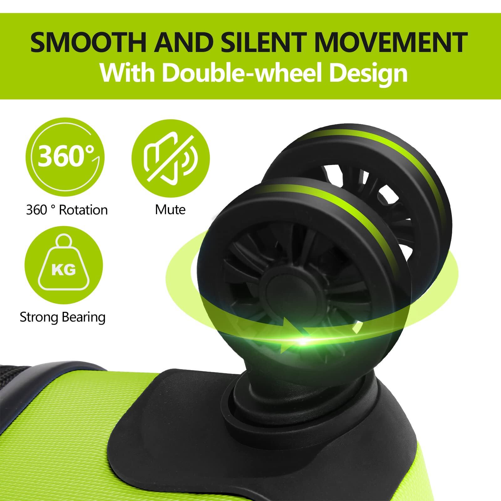 SMOOTH AND SILENT MOVEMENT  
With Double-wheel Design  

- 360° Rotation  
- Mute  
- Strong Bearing