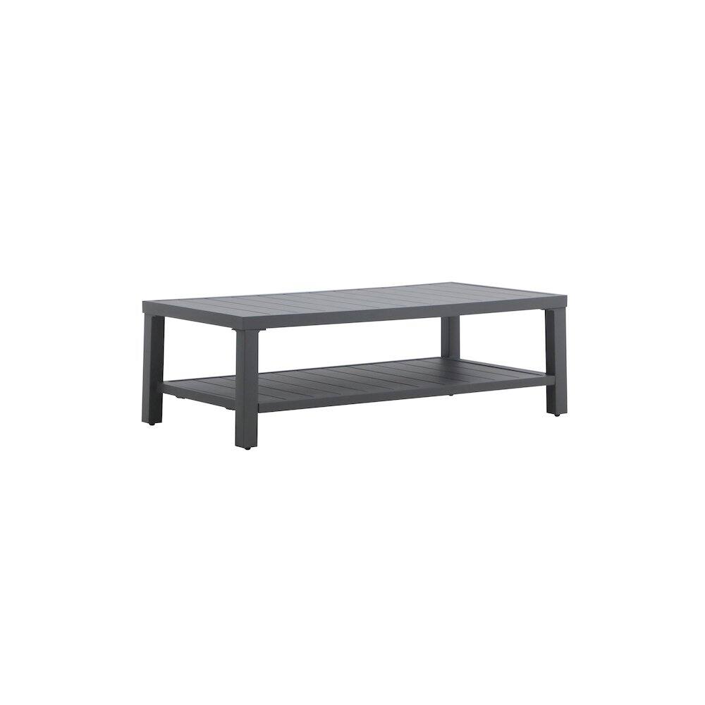 Front. New Classic Furniture - Bungalow Metal Patio Coffee Table in Gray - Gray.