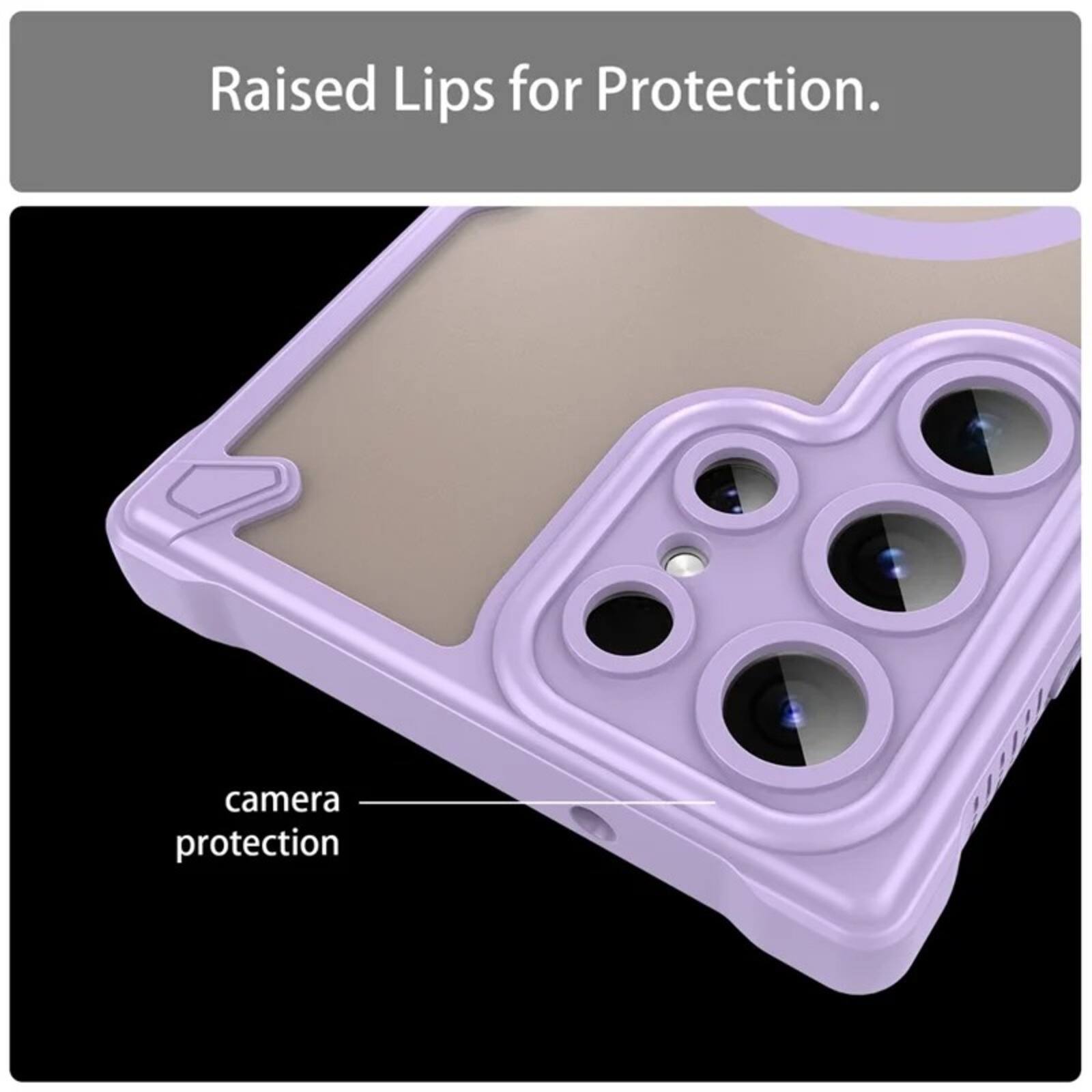 Raised Lips for Protection.  
camera protection