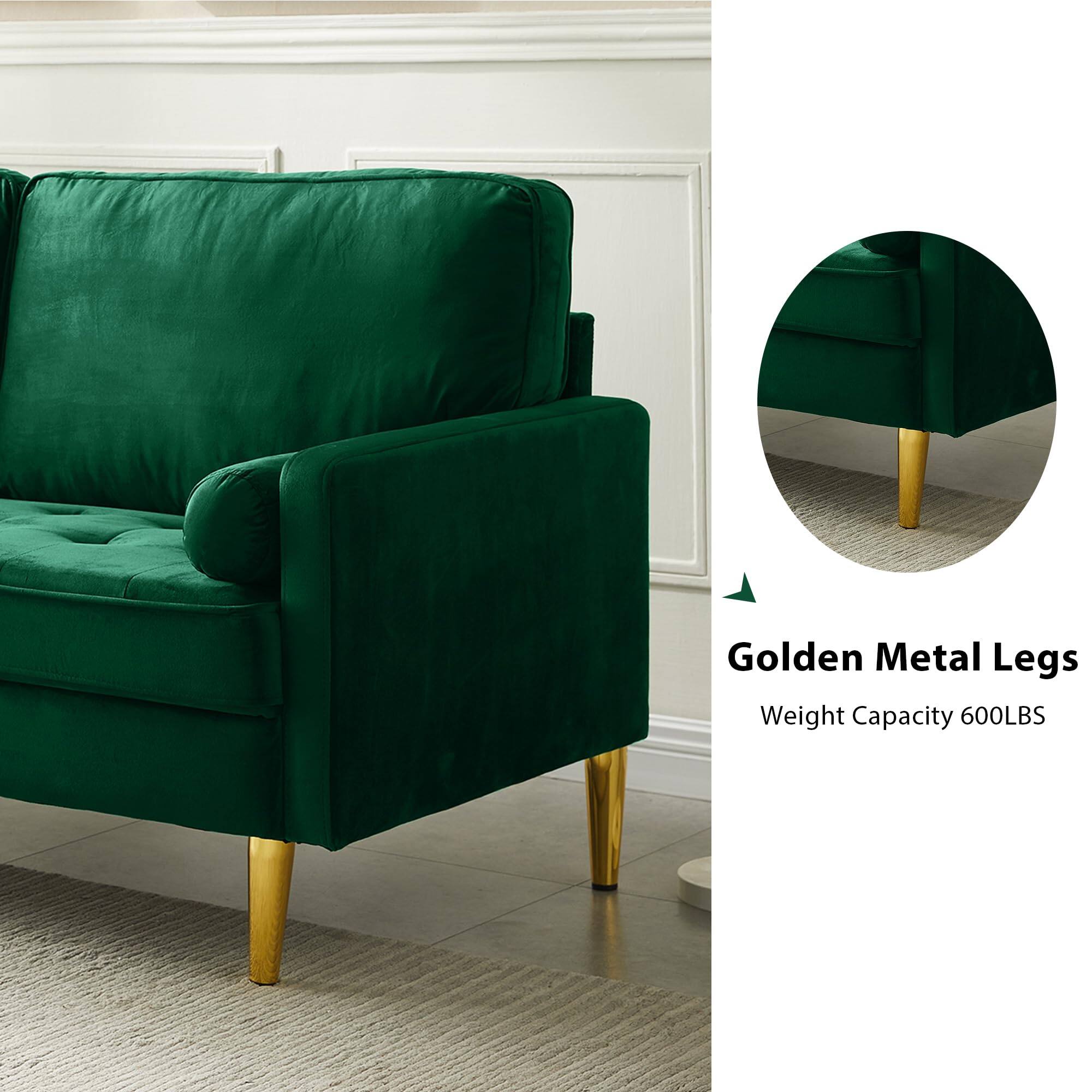 Golden Metal Legs  
Weight Capacity 600LBS