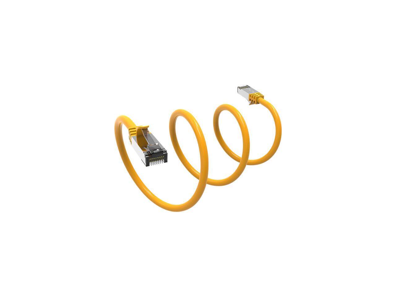 Alt View 1. Nippon Labs - Nippon Labs Cat8 RJ45 2ft Ethernet Cable, Shielded 40Gbps 2000MHz, Weatherproof S/FTP for Gaming/Router/PC (Yellow).