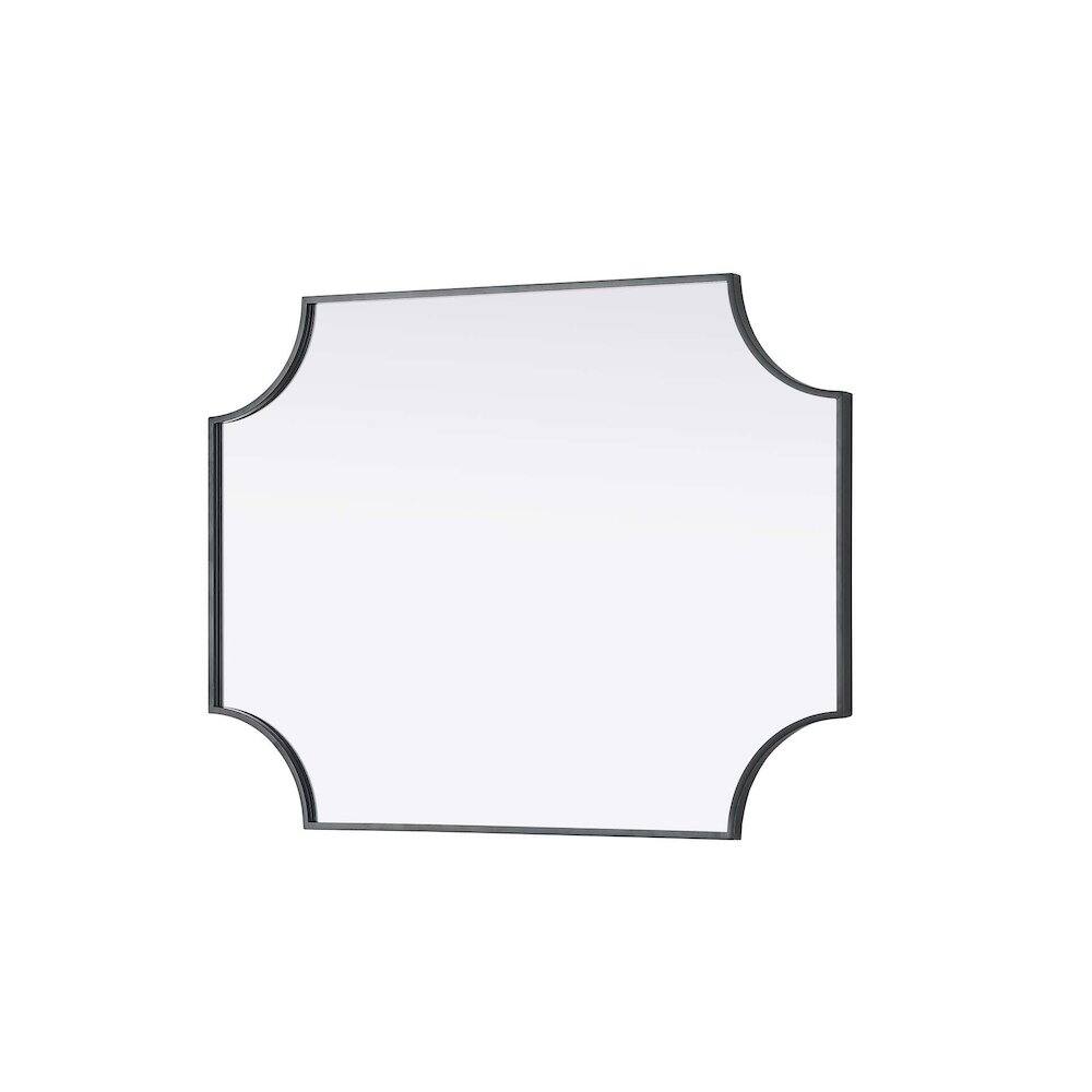 Back. Elegant Kitchen and Bath - Notched Metal Mirror 27x36 inch in Black - Black.