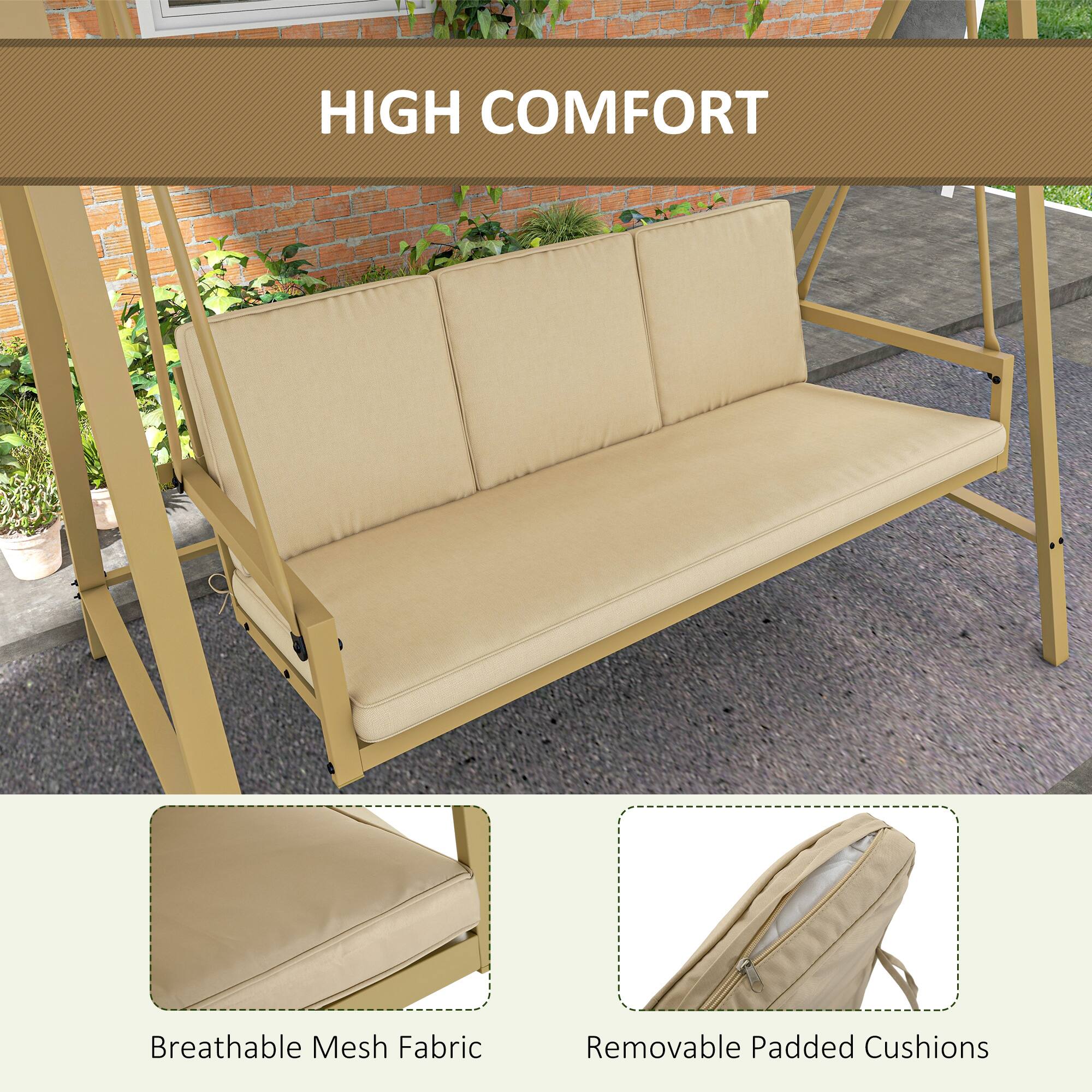 HIGH COMFORT
Breathable Mesh Fabric
Removable Padded Cushions