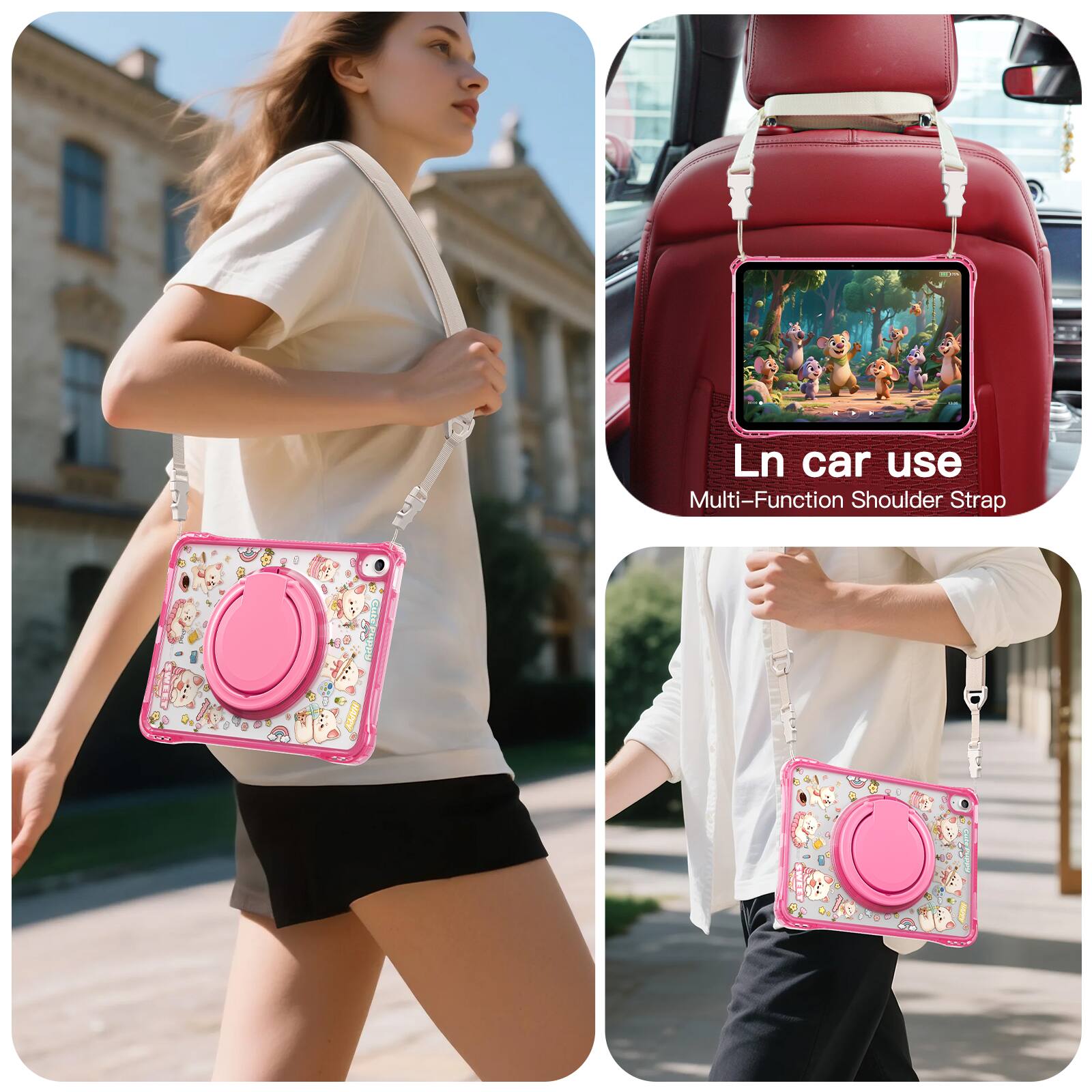 In car use  
Multi-Function Shoulder Strap