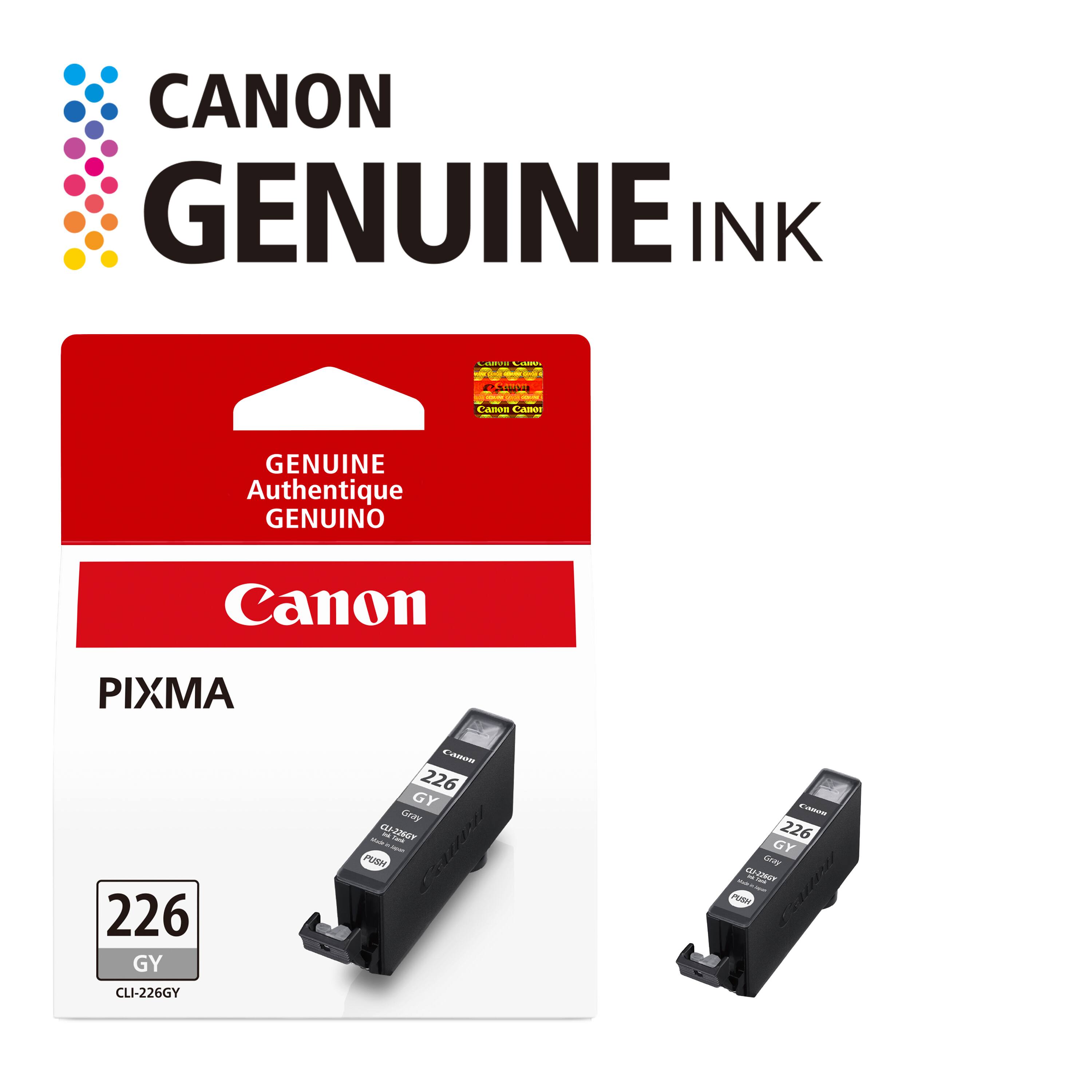 CANON GENUINE INK

Canon Canee
GENUINE Authentique GENUINO

Canon
PIXMA 226 GY CLI-226GY

Canon 226 GY Gray Wade CLI-226GY Ink Carb bom PUSH

CARD 226 GY Goby CLI-236GY His PUSH