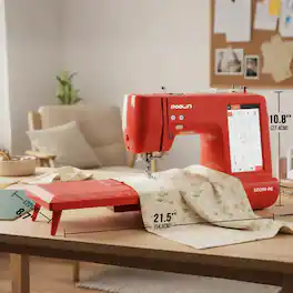 Poolin - EOC05-RE 2in1 Sewing & Embroidery Machine Computer 9.2x4" Area 7" Touchscreen Wifi for Sidework - Red