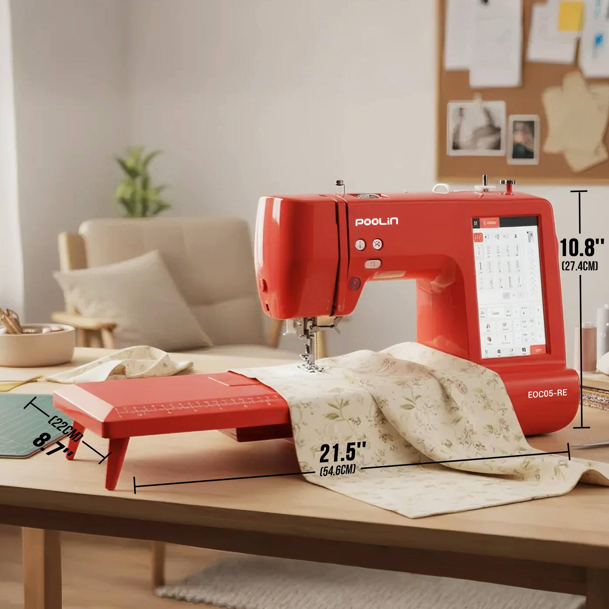 PooLin x  
10.8" (27.4CM)  
8.7" (22CM)  
21.5" (54.6CM)  
EOC05-RE