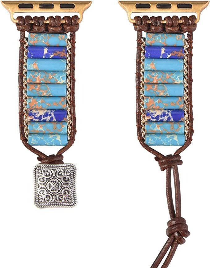 Front. Worryfree Gadgets - Worryfree Gadgets Handmade Band with Natural Stone - Cylindrical Turquoise.