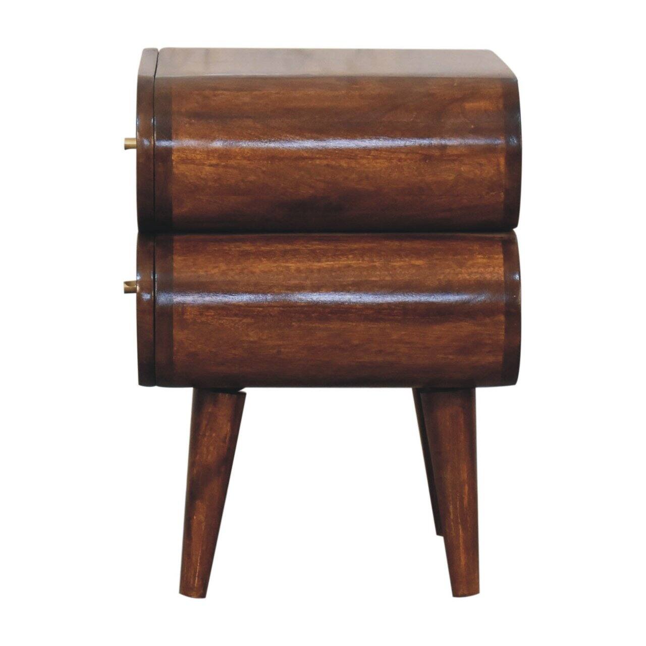 Alt View 5. Artisan Furniture - Artisan Furniture Solid Wood Bubble Chestnut Bedside, 2 Drawers, Dark Brown - Dark Brown.