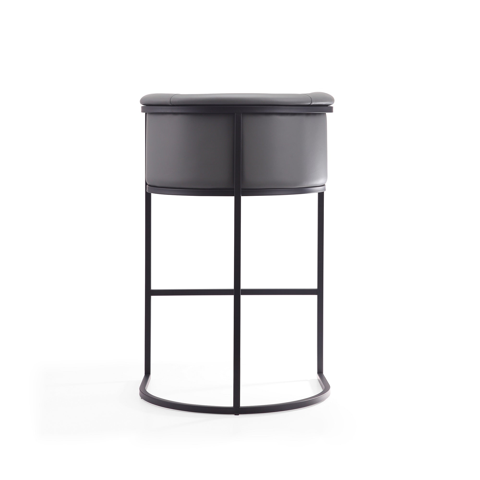 Alt View 3. Manhattan Comfort - Cosmopolitan Mid-Century Modern Metal Upholstered Barstool - Gray.