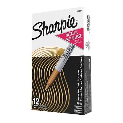 Sure, here is the corrected and grouped text:

**Sharpie Metallic Metallic**

**Great for Dark Surfaces**

**12 CT**

**Fine Tip**

**Permanent Marker**

**Great for Dark Surfaces**

**1823887**

**Sharpie**

**12 CT**

**Permanent Marker**

**Great for Dark Surfaces**

**Fine Tip**

**Metallic Colors**

**Sharpie**