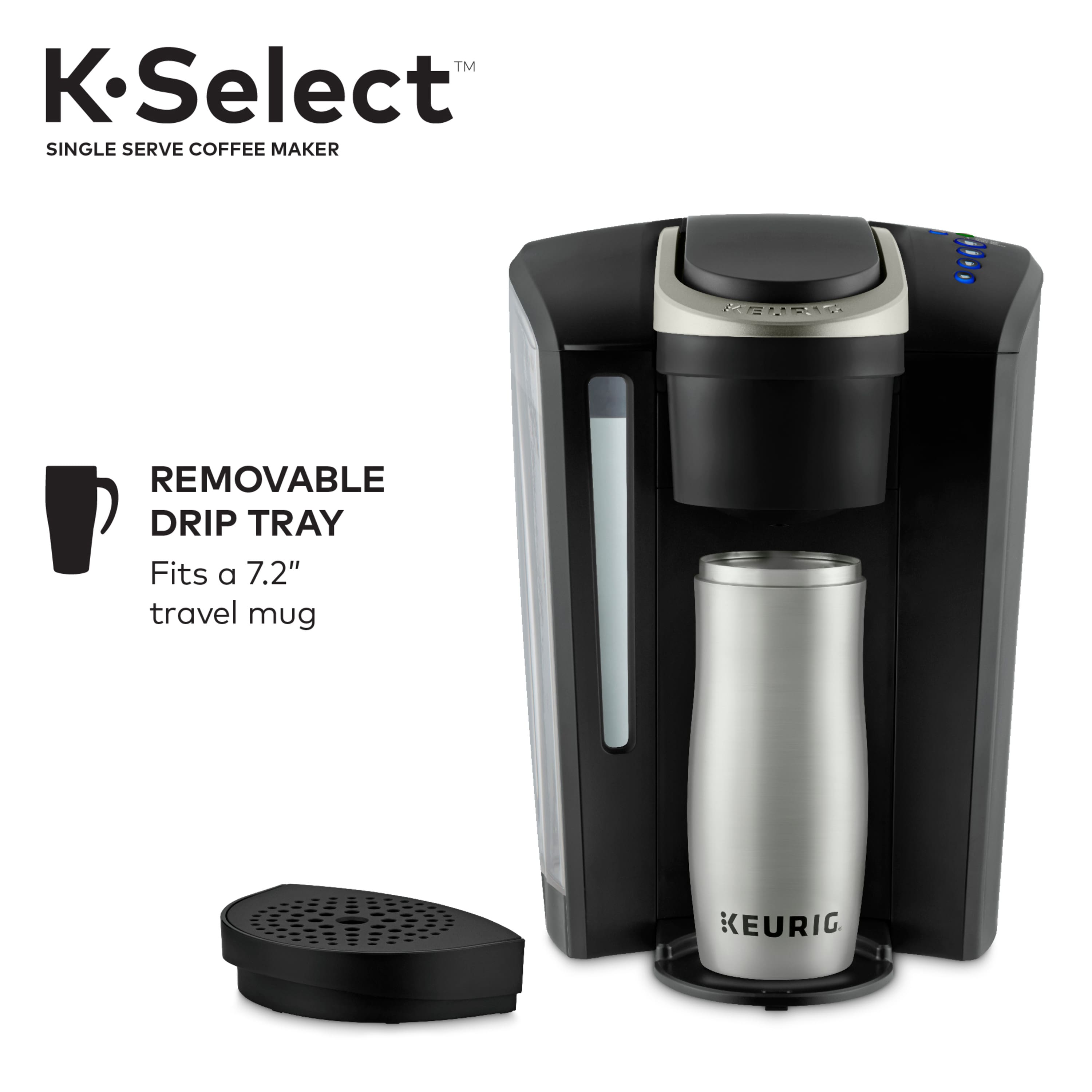 Alt View 15. Keurig - K-Select Single-Serve K-Cup Pod Coffee Maker - Matte Black.