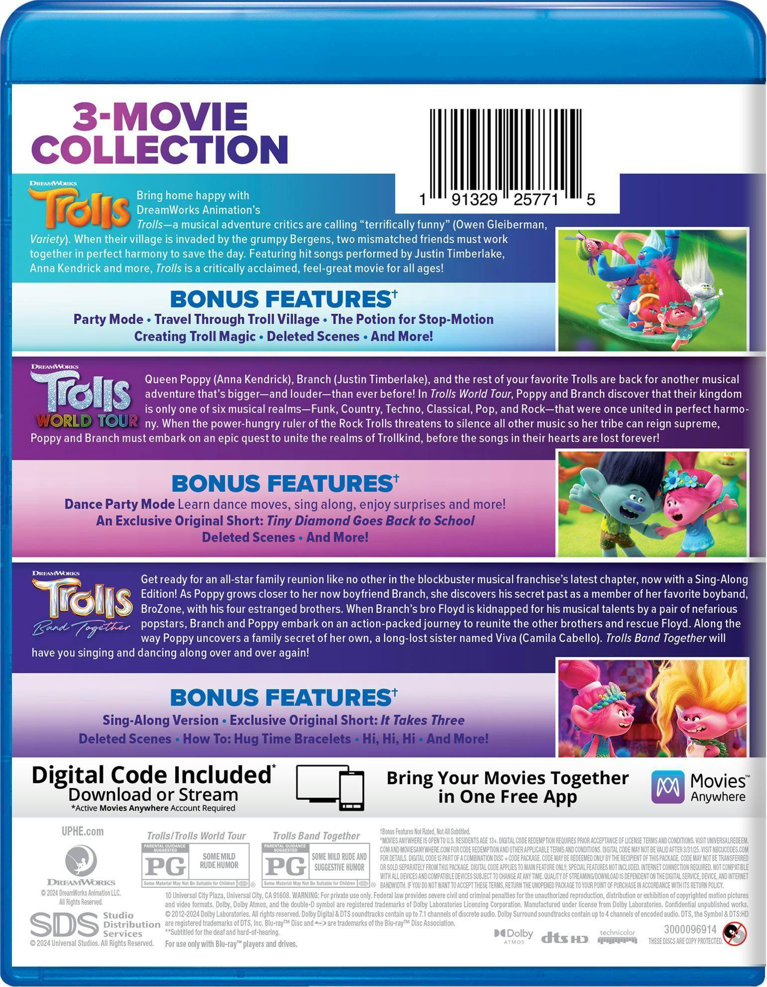 Back. Trolls: 3-movie Collection [Blu-ray].