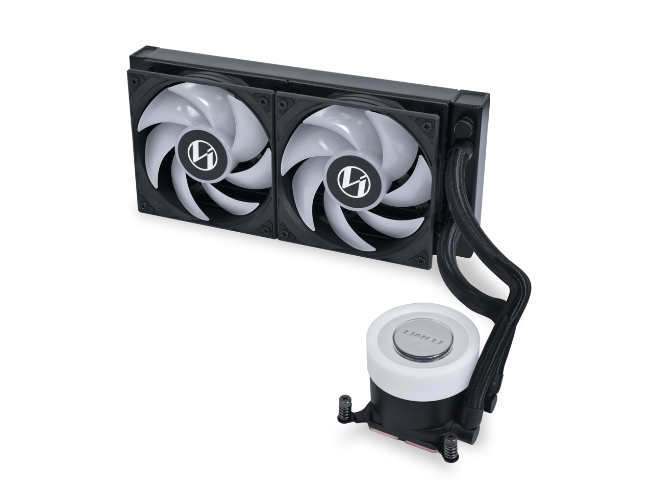 Alt View 1. Lian Li - Lian Li Galahad II Lite 240mm AIO CPU Cooler, RGB Fans, ARGB Pump, Low Noise, Switchable Lid (GA2L24RB) - RGB.