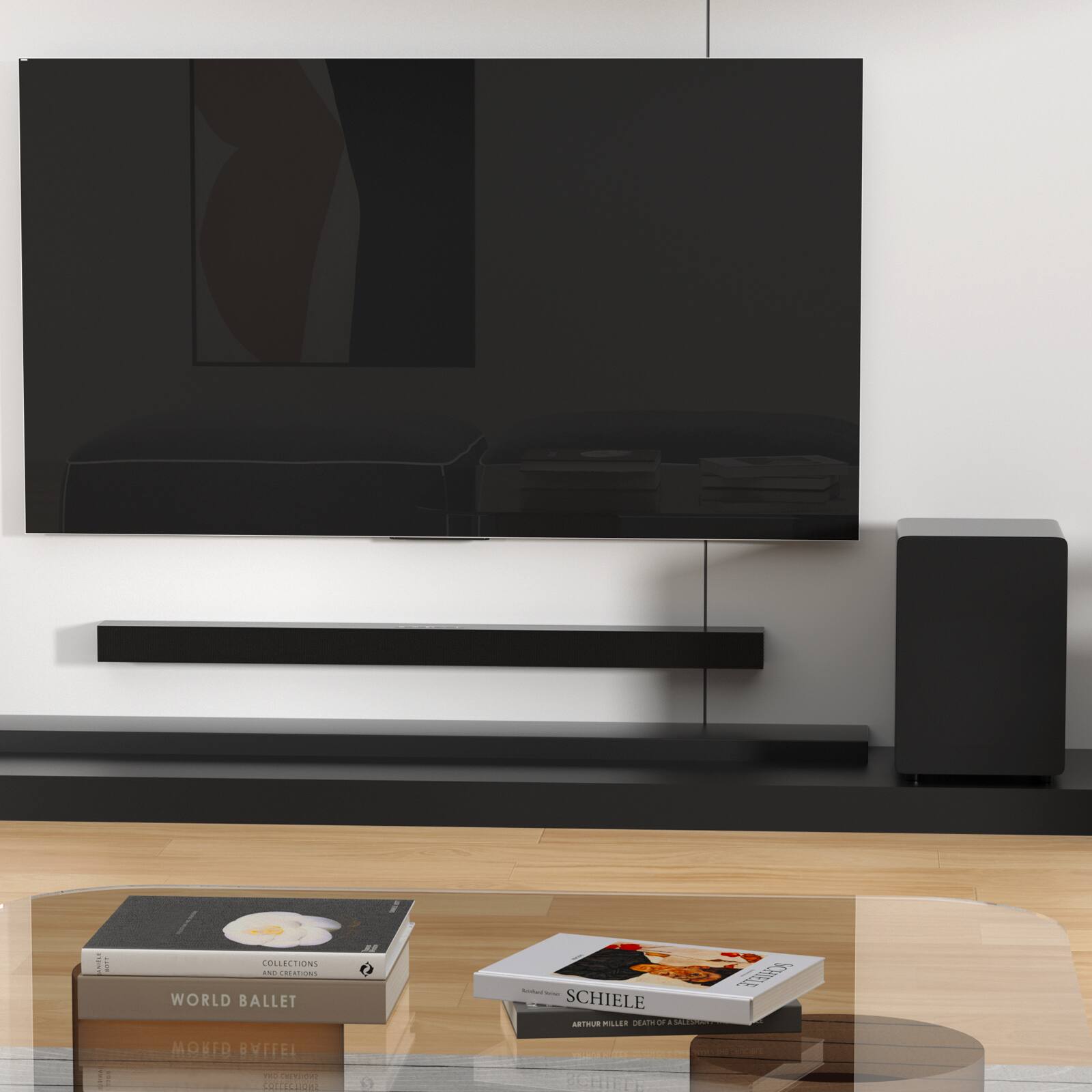 Back. Topteng - BS-18E 2.1ch Bluetooth 5.0 Soundbar with Subwoofer - Heavy Bass, HDMI/Optical/AUX/USB, Wall-Mountable​​ - Black.