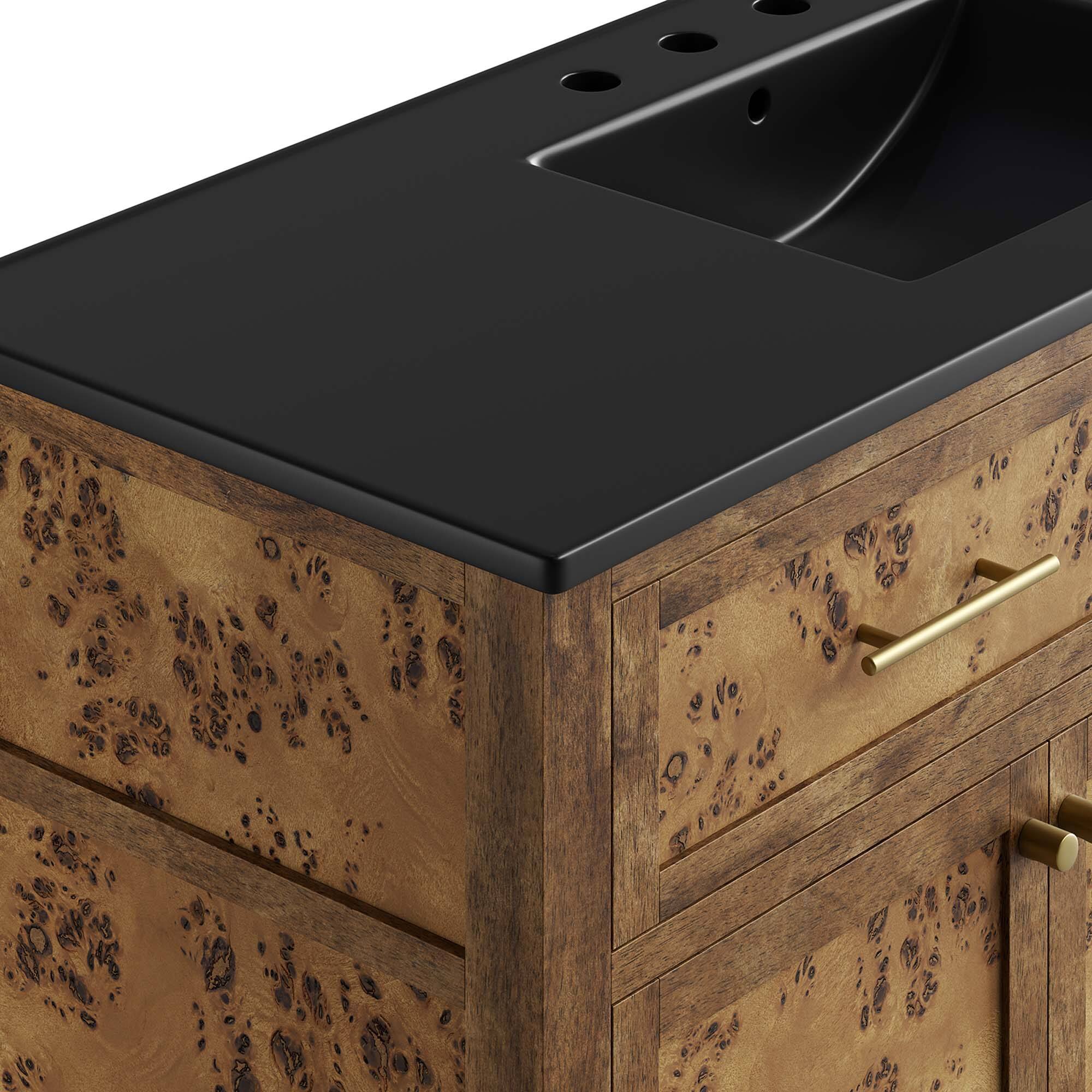 Alt View 7. Modway - Elysian Bathroom Cabinet Basin Not Included by Modway - Black Brown.