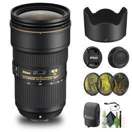 Nikon - AF-S NIKKOR 24-70mm f/2.8E ED VR Wide-Angle Zoom Lens (20052) + Filter Kit - Bundle - Black