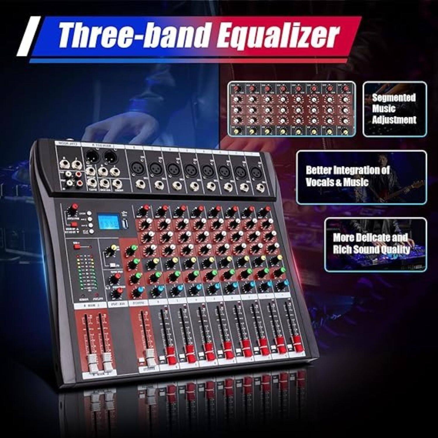 Three-band Equalizer

- Segmented Music Adjustment
- Better Integration of Vocals & Music
- More Delicate and Rich Sound Quality