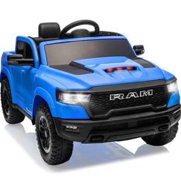 FIRST RIDE ON - 12V Licensed Ram 1500 Ride on Toy for Kids, Toddler Ride on Pickup Truck with Remote Control, Electric Car for Kids - Blue