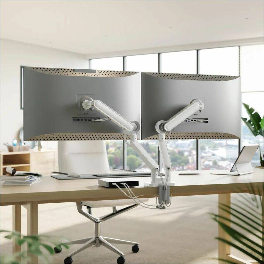 Alt View 1. Alogic - Alogic Glide Flexible Double Monitor Arm - White.