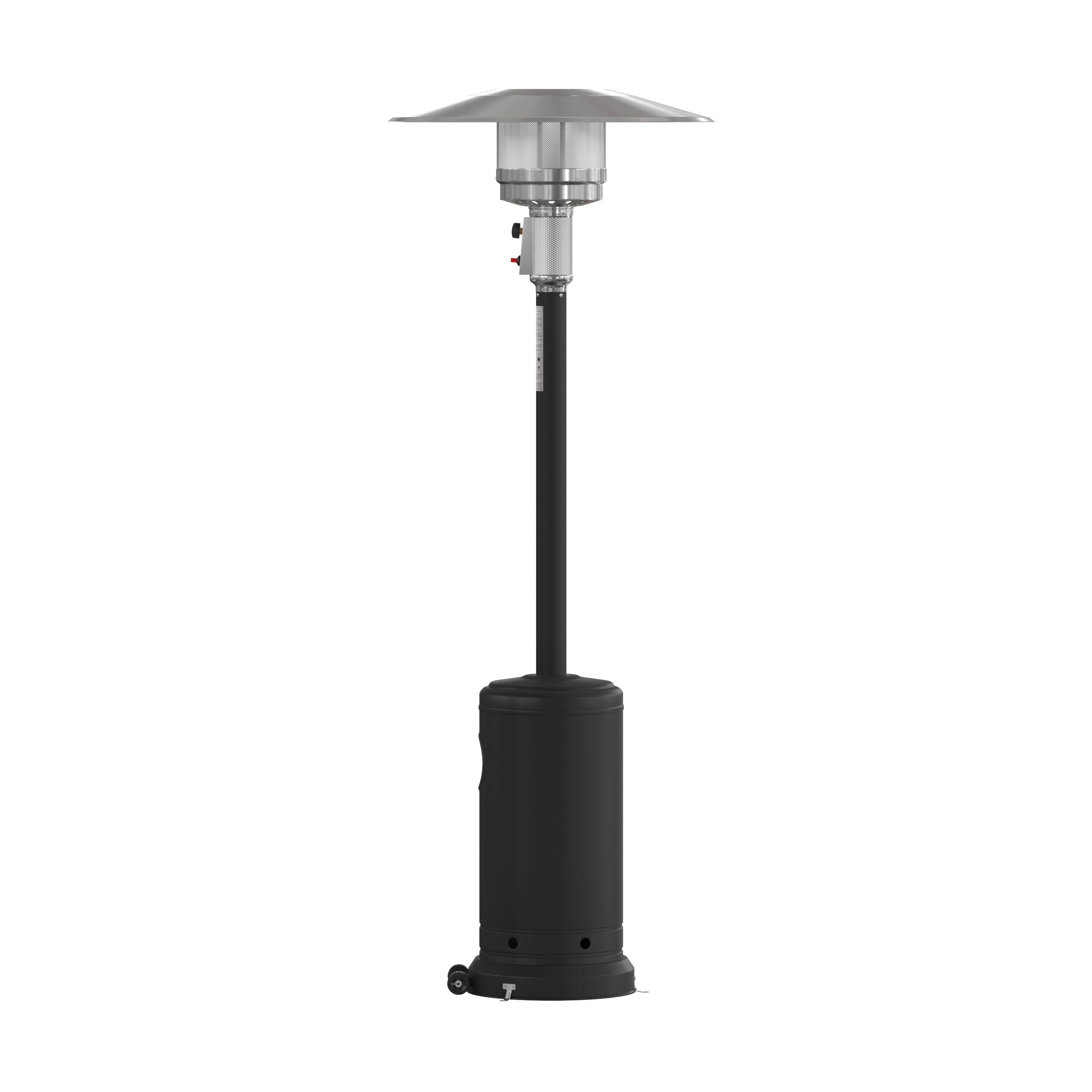 Alt View 8. Emma + Oliver - Outdoor Patio Heater - 7.5 Feet Round Steel Patio Heater - 40,000 BTU's - Black.