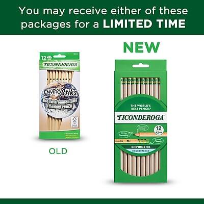You may receive either of these packages for a LIMITED TIME

NEW
12 TICONDEROGA ENVIRONMENTALLY FRIENDLY PENCILS
THE WORLD'S BEST PENCIL

OLD
12 TICONDEROGA ENVIRONMENTALLY FRIENDLY PENCILS
