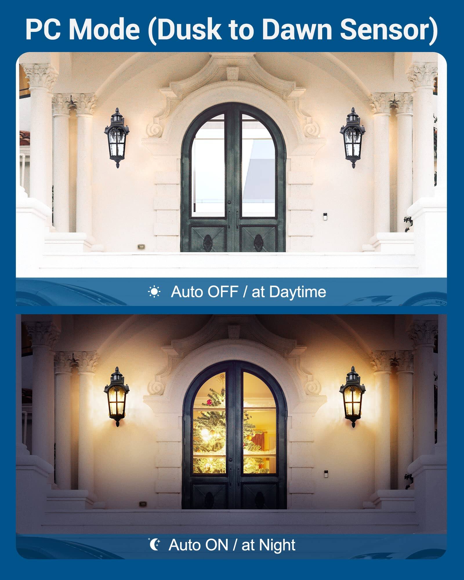 PC Mode (Dusk to Dawn Sensor)

Auto OFF / at Daytime

Auto ON / at Night
