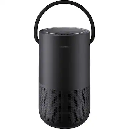 Front. Bose - Portable Smart Speaker, Wireless Bluetooth Speaker with Alexa Voice Control Built-In - Black.