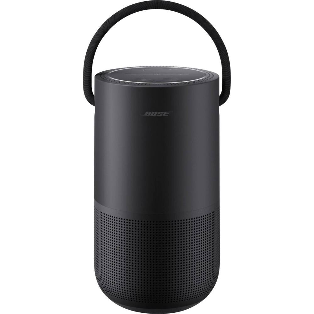Front. Bose - Portable Smart Speaker, Wireless Bluetooth Speaker with Alexa Voice Control Built-In - Black.