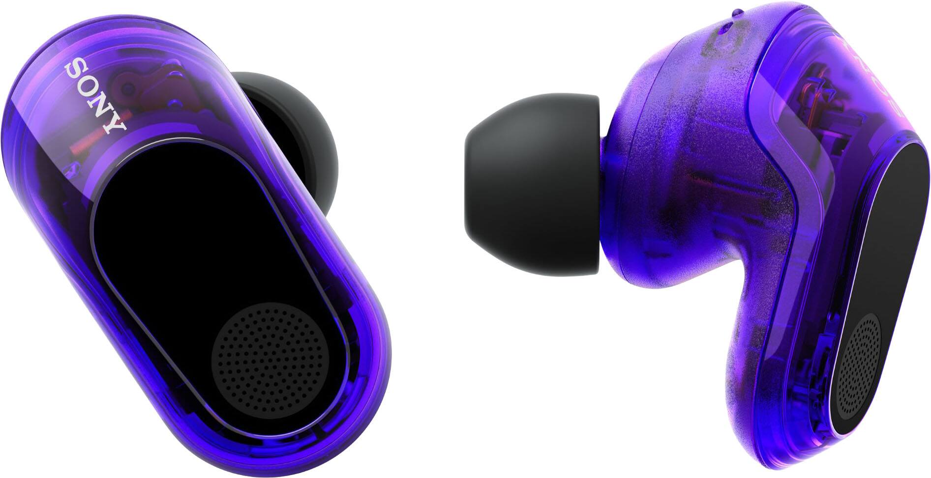 Left. Sony - INZONE Buds Truly Wireless Noise Cancelling Gaming Earbuds, Perfect for PS5, PC - Glass Purple.