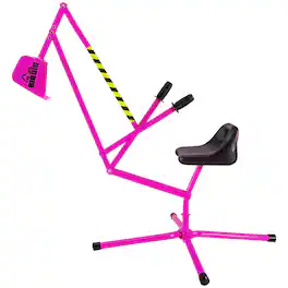 The Big Dig Ride-On Excavator Sandbox Digger, Metal Toy, 360-Degree Seat, Pink