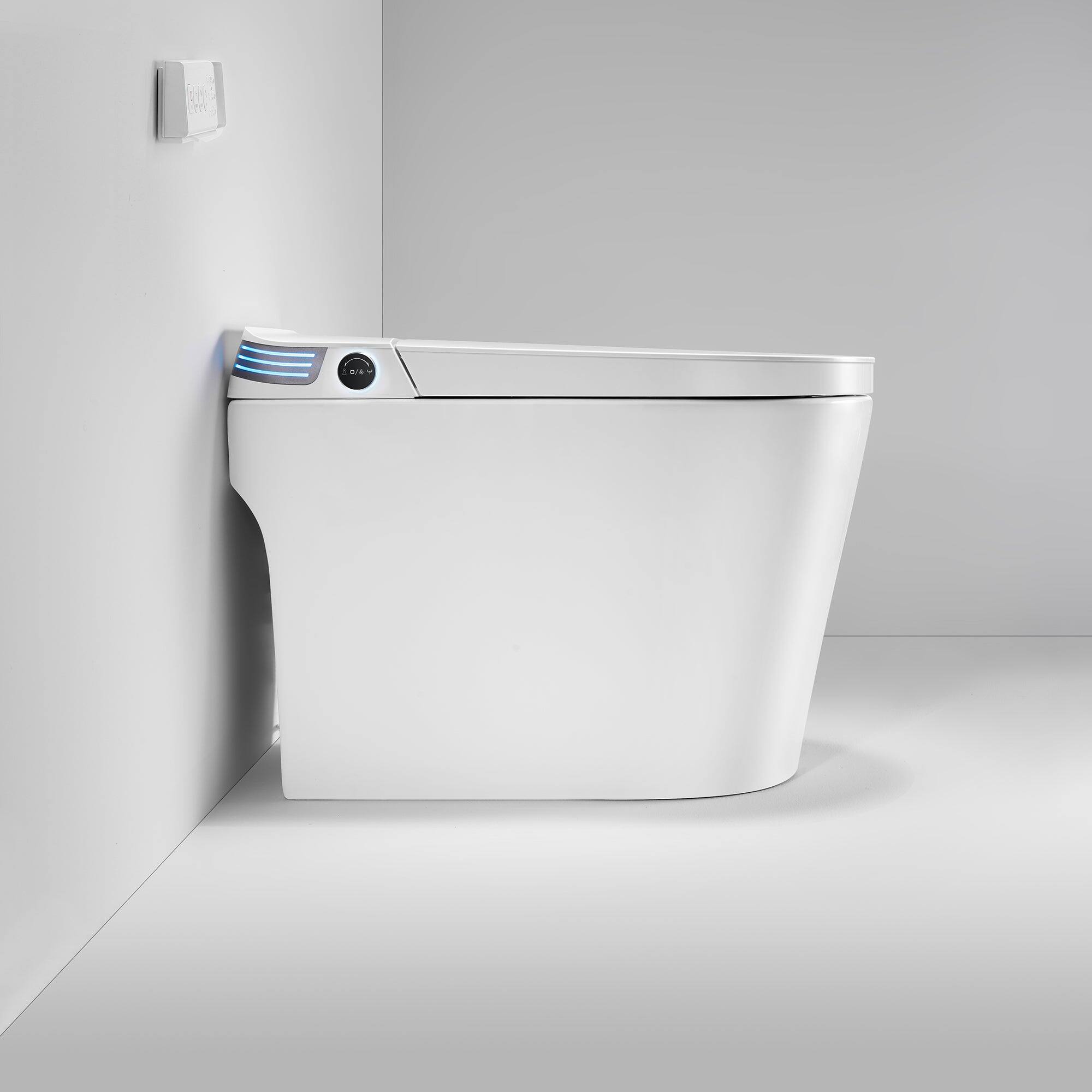 Alt View 2. Boyel Living - Smart Toilet  Full Function Built in Tank Ceramic Body Heated Seat Multi Wash Auto Flush - White.