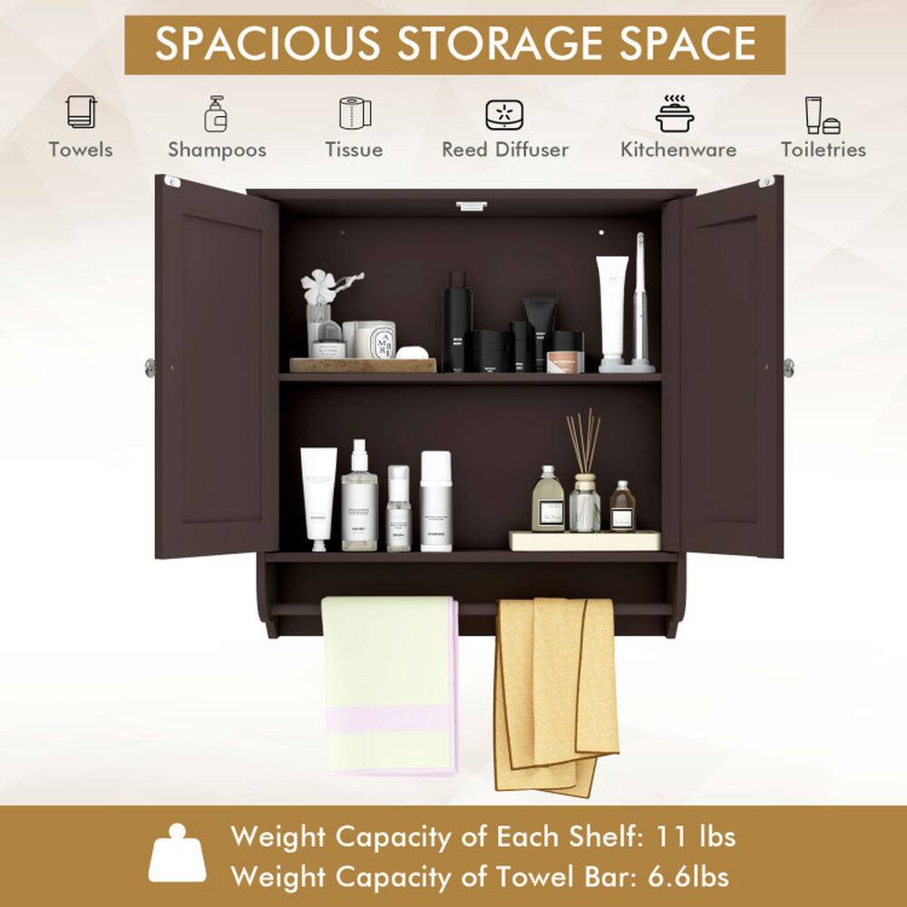 SPACIOUS STORAGE SPACE

- Towels
- Shampoos
- Tissue
- Reed Diffuser
- Kitchenware
- Toiletries

Weight Capacity of Each Shelf: 11 lbs  
Weight Capacity of Towel Bar: 6.6 lbs