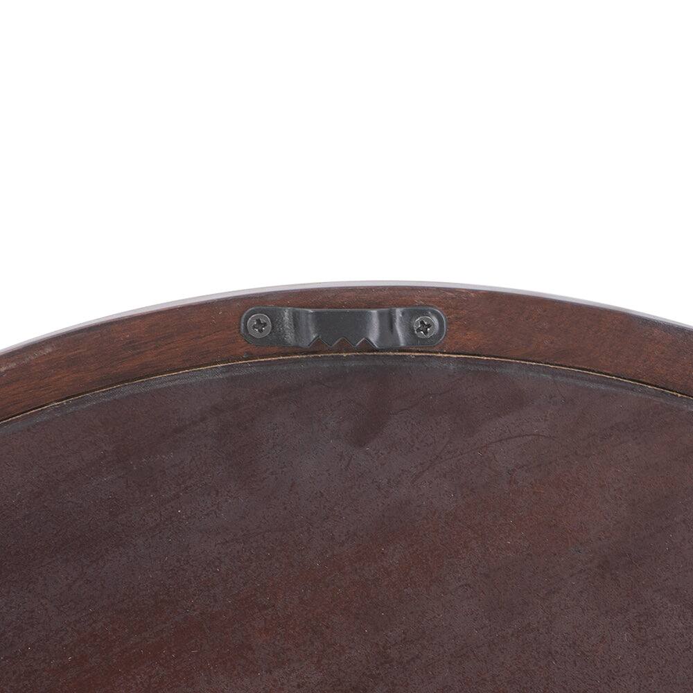 Alt View 8. BreeBe - 20' x 20' Circle Wall Mirror with Wooden Frame and Walnut Finish,Wall Mirror for Living Room Dining Room - Brown.