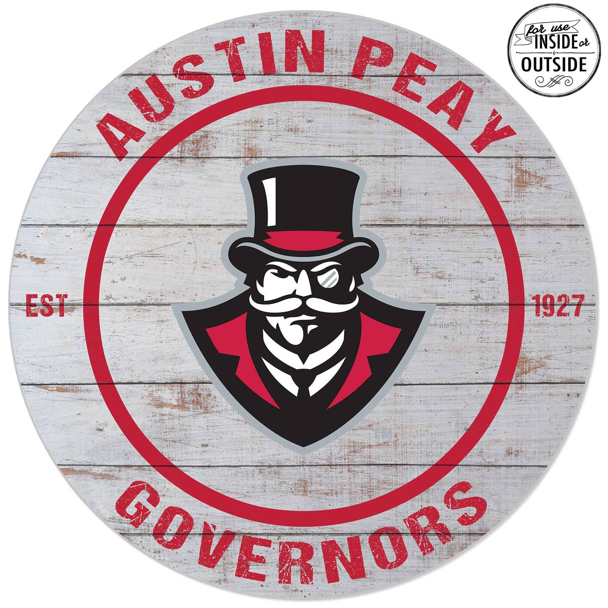 Austin Peay State Governors 20'' Indoor/Outdoor Weathered Circle Sign
