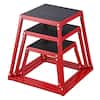 Front. VEVOR - Plyometric Jump Boxes, 12/18/24 Inch Plyo Box, Platform and Jumping Agility Box, Anti-Slip Fitness Exercise Step Up Box - Red.