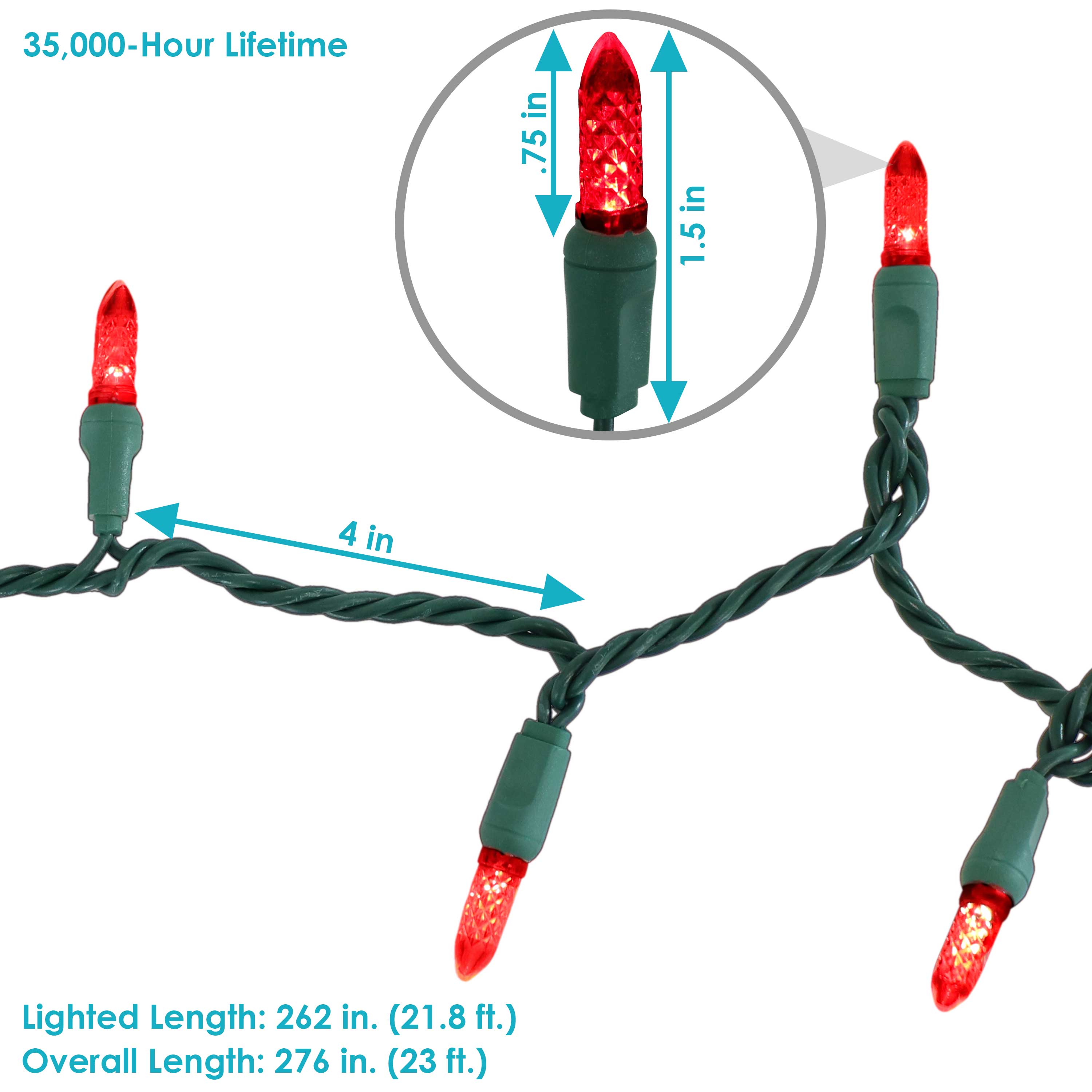35,000-Hour Lifetime

75 in
1.5 in
4 in

Lighted Length: 262 in. (21.8 ft.)
Overall Length: 276 in. (23 ft.)