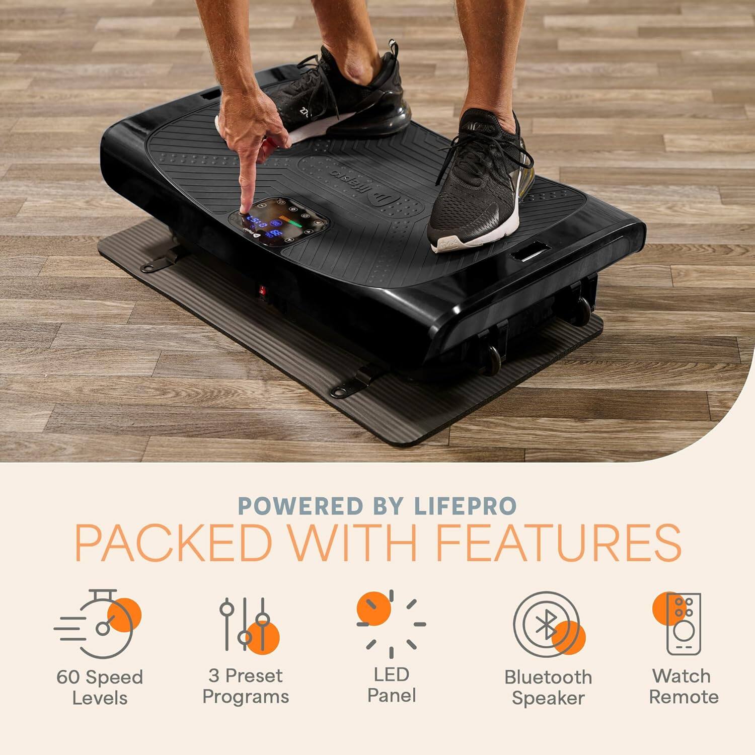 LifePro Rumblex Pro Vibration Plate Machine 4D Motion Triple Motor
