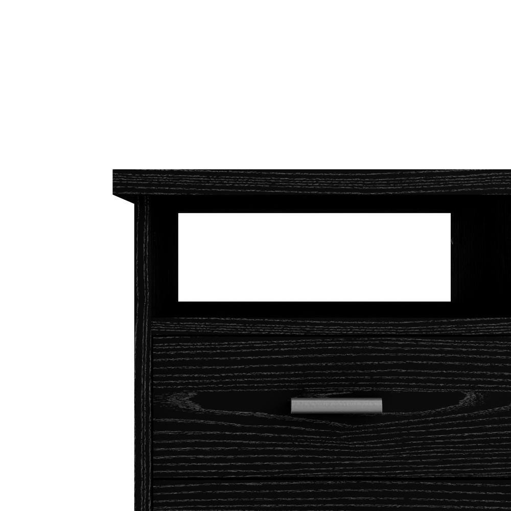 Alt View 1. Tvilum - Desk with 4 Drawers Woodgrain - Black.