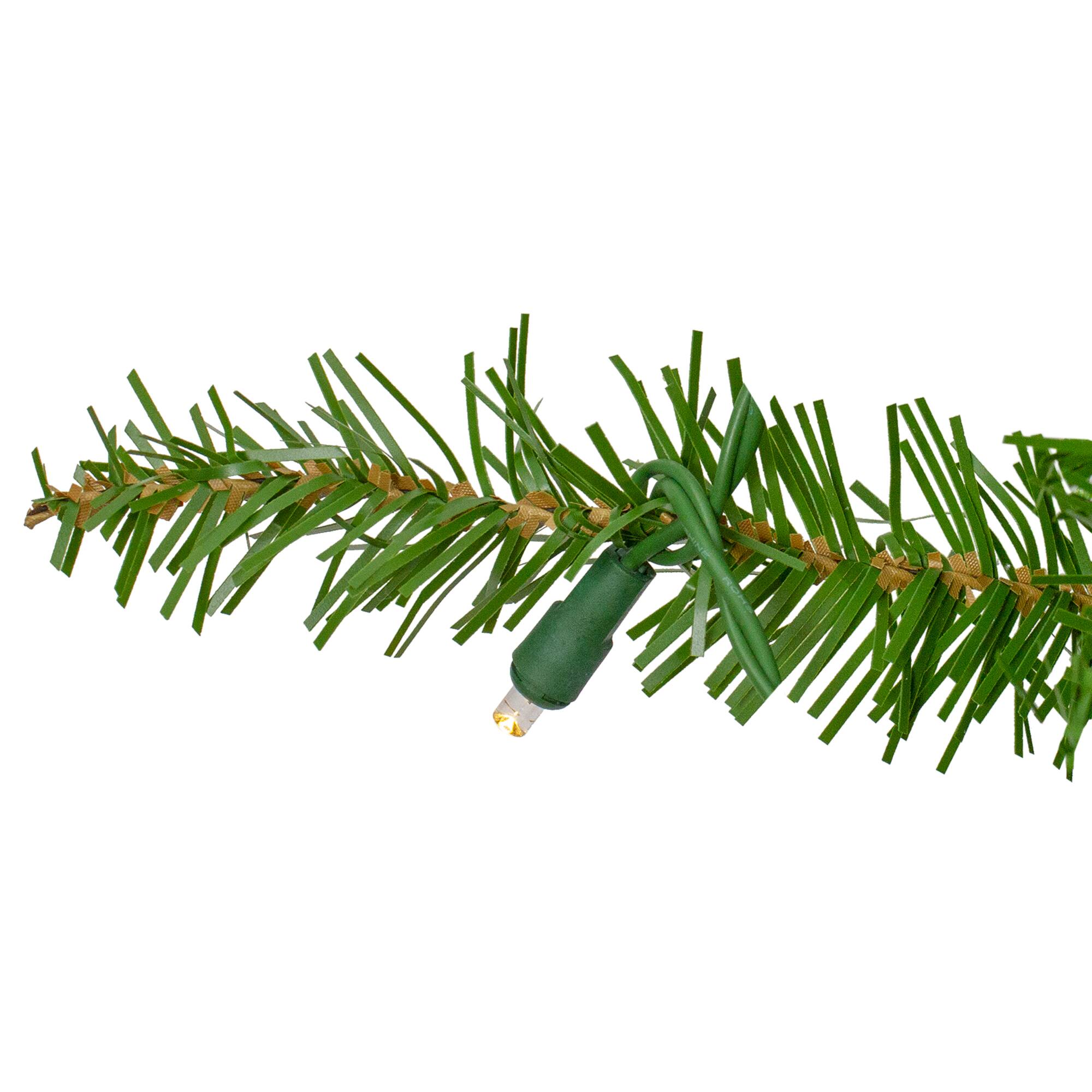 Alt View 2. Northlight - Pre-Lit Northern Pine Artificial Christmas Wreath - 36" - Warm White LED Lights - Green.
