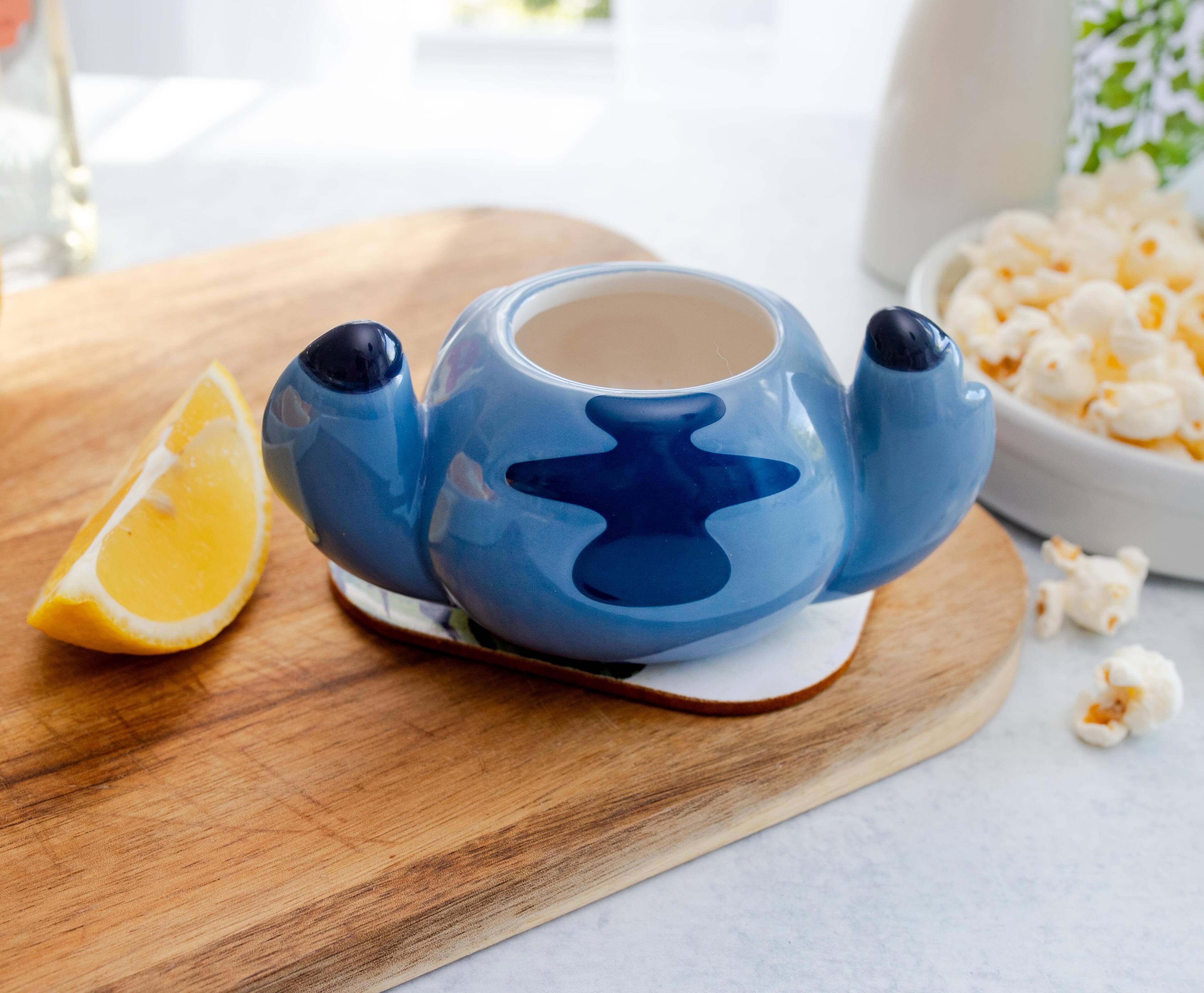 Alt View 5. Silver Buffalo - Disney Stitch 2oz Sculpted Ceramic Mini Cup / Shot Glass - Blue.